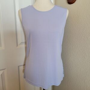 Ann Taylor Eyelet Peplum Shell in Faded Iris Size M